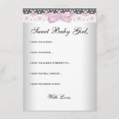 Princess Wishes for Baby Baby shower Kaart (Achterkant)