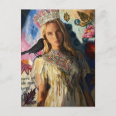 Princess With a Black Bird Briefkaart (Voorkant)