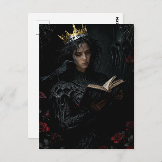 Princess With a Black Bird Reading a Book Briefkaart (Voorkant / Achterkant)