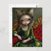 "Princess with a Black Cat"-Briefkaart Briefkaart (Voorkant / Achterkant)