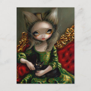"Princess with a Black Cat"-Briefkaart Briefkaart