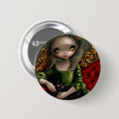 "Princess with a Black Cat"-Button Ronde Button 5,7 Cm (Voorkant /achterkant)