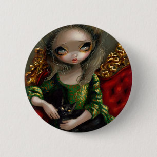 "Princess with a Black Cat"-Button Ronde Button 5,7 Cm