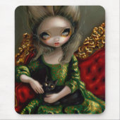 "Princess with a Black Cat" Mousepad Muismat (Voorkant)