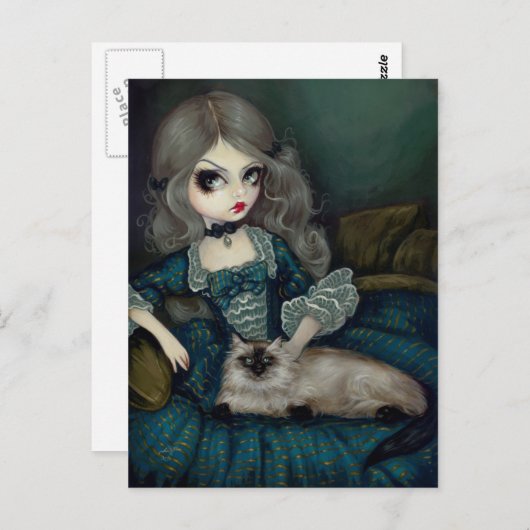 "Princess with a Himalayan Cat"-Briefkaart Briefkaart (Voorkant / Achterkant)