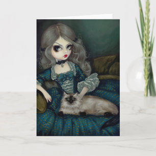 "Princess with a Himalayan Cat"-Wenskaart Kaart