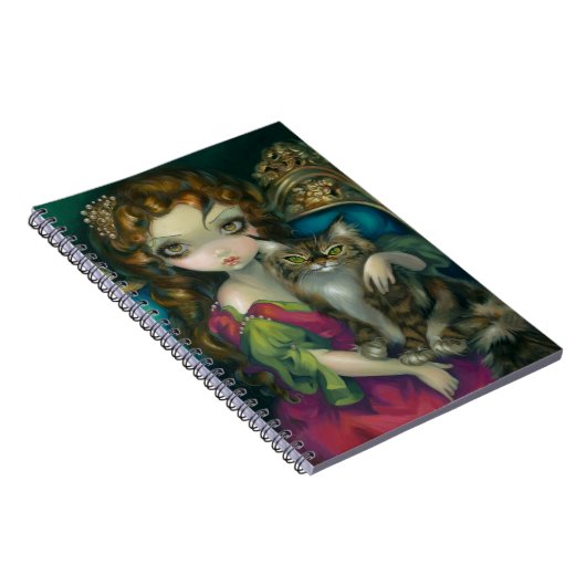 "Princess with a Maine Coon Cat"-laptop Notitieboek (Rechterzijde)