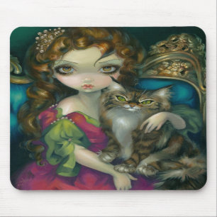 "Princess with a Maine Coon Cat" Mousepad Muismat