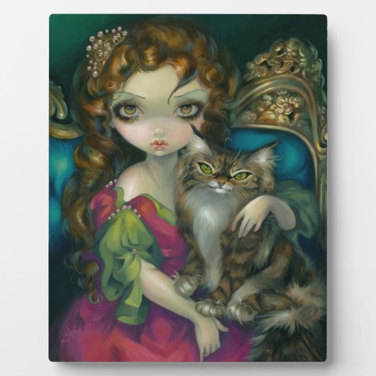 "Princess with a Maine Coon Cat" Plaque Fotoplaat (Voorkant)
