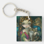 "Princess with a Maine Coon Cat"-Sleutelhanger Sleutelhanger (voorkant)