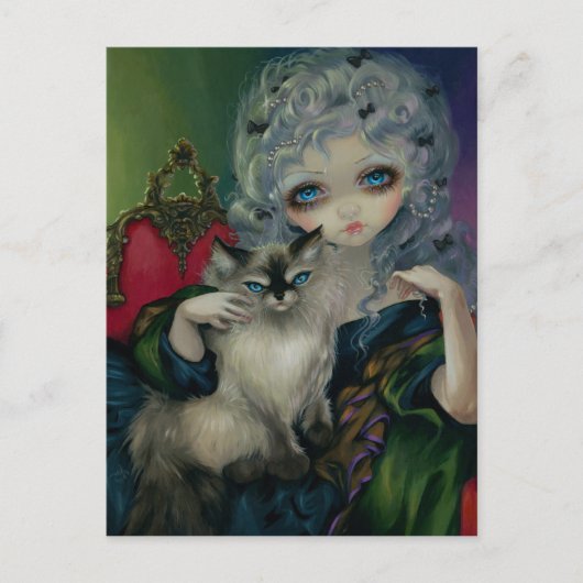 "Princess with a Ragdoll Cat"-Briefkaart Briefkaart (Voorkant)