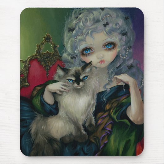 "Princess with a Ragdoll Cat" Mousepad Muismat (Voorkant)
