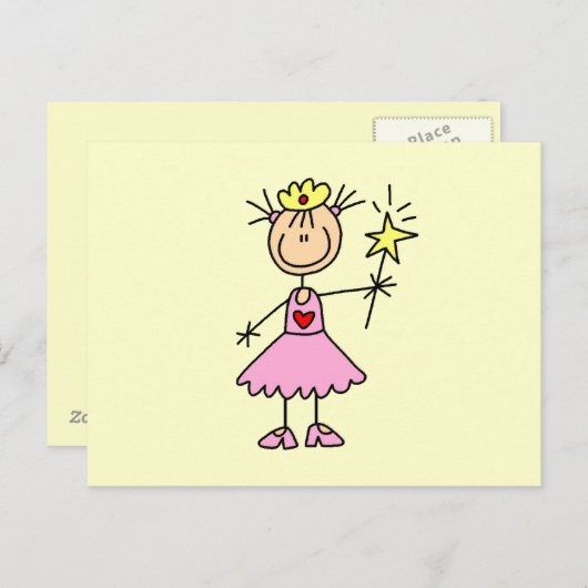 Princess with Wand Briefkaart (Voorkant / Achterkant)