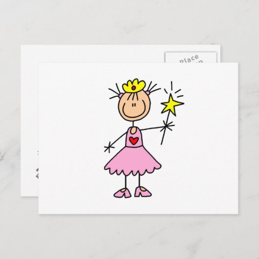 Princess with Wand Briefkaart (Voorkant / Achterkant)