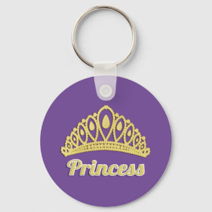Princess Word Art Golden Crown Praheerlijk Sleutelhanger