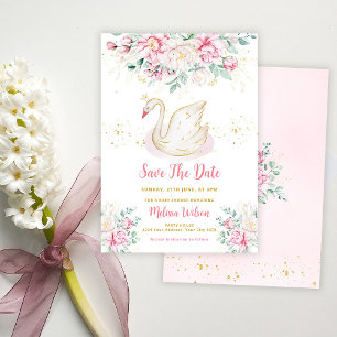 Princess Zwaan Baby Shower Save The Date kaart