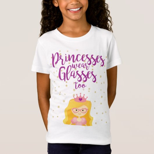 Princesses Draag glazen naar T-shirt (Voorkant)