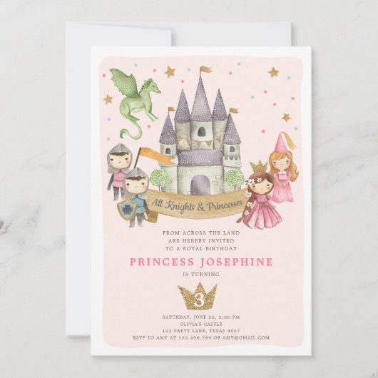 Princesses en uitnodiging tot vrijetijdsbesteding (Voorkant)