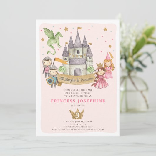 Princesses en uitnodiging tot vrijetijdsbesteding (Staand voorkant)