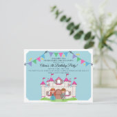 Princesses en uitnodigingen van de Birthday Party (Staand voorkant)