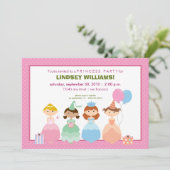 Princesses in Row Princess Party Kaart (Staand voorkant)