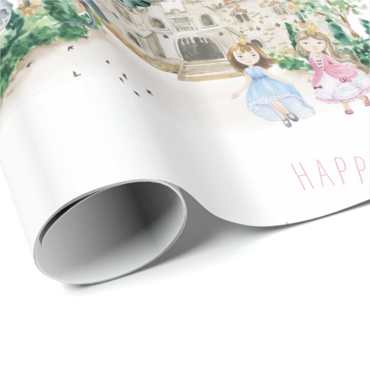 Princesses, Knachten en Dragons Fairy Tale Birthda Cadeaupapier (Rol Hoek)