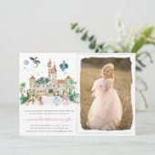 Princesses, Knachten en Dragons Fairy Tale Birthda Kaart (Staand voorkant)