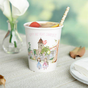 Princesses, Knachten en Dragons Fairy Tale Birthda Papieren Bekers