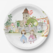 Princesses, Knachten en Dragons Fairy Tale Birthda Papieren Bordje (Voorkant)