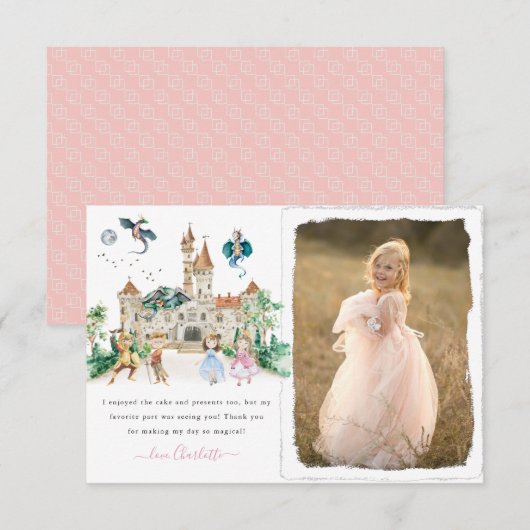 Princesses, nachten en dragons Fairy Tale Dank je  Bedankkaart (Voorkant / Achterkant)