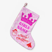 Princesses, prinses Crown roze Kleine Kerstsok (Voorkant (Hangend))