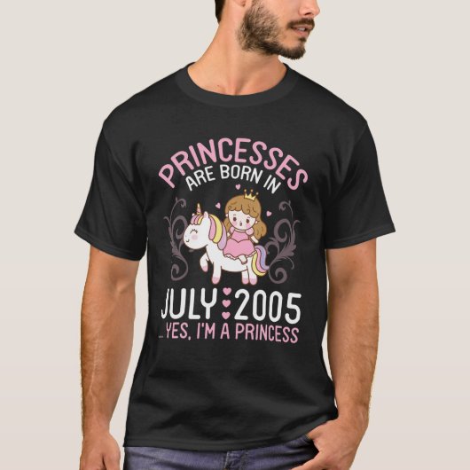 Princesses werden geboren in juli 2005, ik ben pri t-shirt (Voorkant)