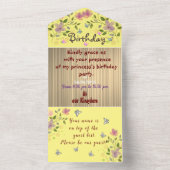 Princess's Birthday All In One Uitnodiging (Binnen)