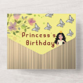 Princess's Birthday All In One Uitnodiging (Achterkant)