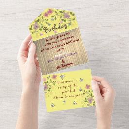 Princess's Birthday All In One Uitnodiging