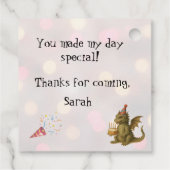 Princess's Birthday Dragon Folded Greeting Card Bedankjes Labels (Achterkant)