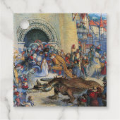 Princess's Birthday Dragon Folded Greeting Card Bedankjes Labels (Voorkant)