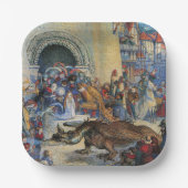 Princess's Birthday Dragon Folded Greeting Card Papieren Bordje (Voorkant)