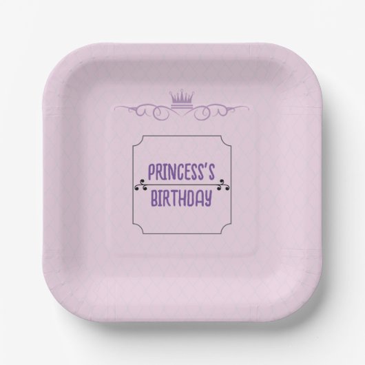 Princess's Birthday Papieren Bordje (Voorkant)
