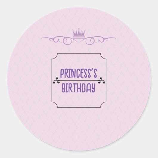 Princess's Birthday Ronde Sticker (Voorkant)