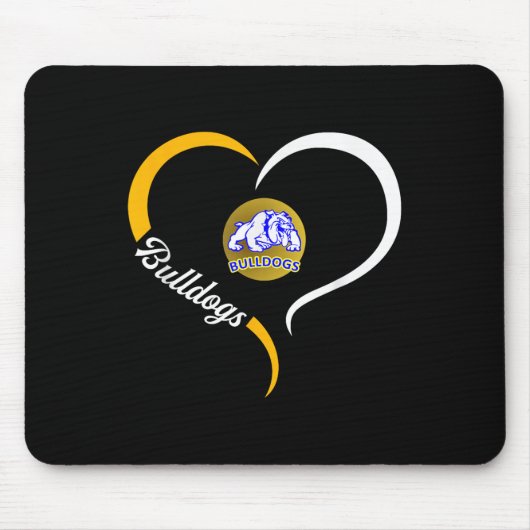 Princeton Bulldogs Logo Halve Hart Slogan Hs Muismat (Voorkant)