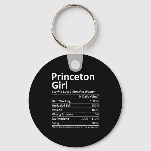 Princeton Girl Nj New Jersey Funny City Home Roots Sleutelhanger (Voorkant)