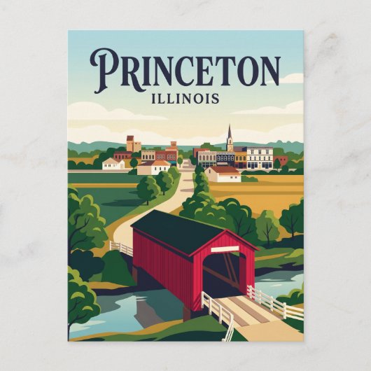 Princeton Illinois Briefkaart (Voorkant)