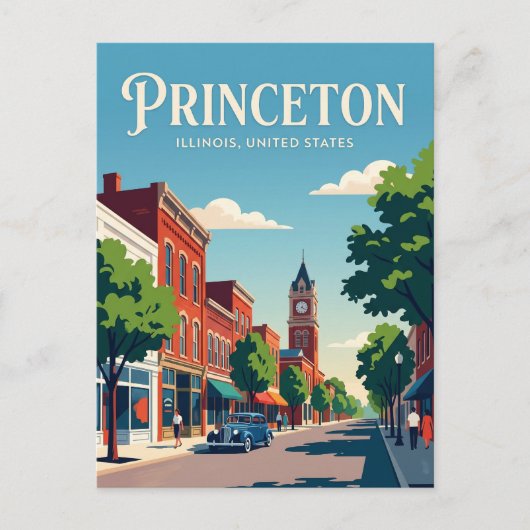 Princeton Illinois Briefkaart (Voorkant)