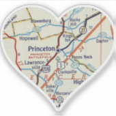 Princeton NJ  kaart Sticker (Voorkant)