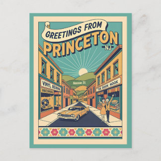Princeton NJ Nassau St Vintage Style Briefkaart