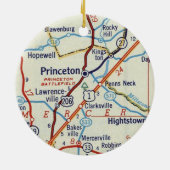 Princeton NJ Retro Map Keramisch Ornament (Achterkant)