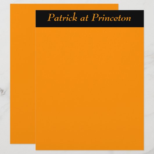 Princeton Oranje, persoonlijk (Voorkant / Achterkant)