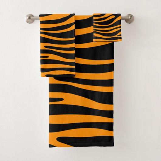 Princeton Oranje Zebra Print Bad Handdoek (Insitu)