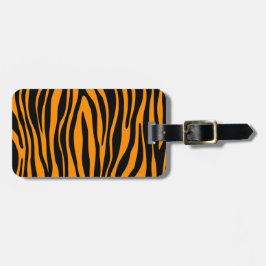 Princeton Oranje Zebra Print Bagagelabel